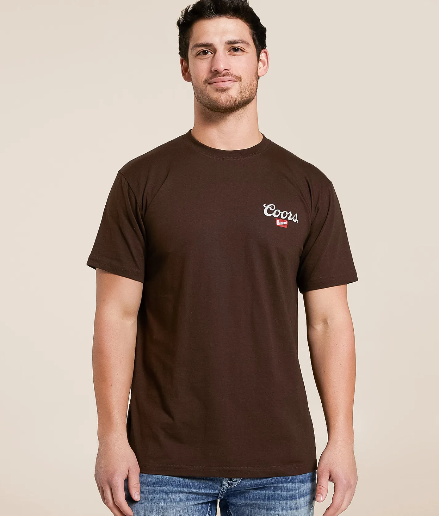Changes Coors Mounted Cowboy T-Shirt Brown New
