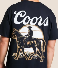 Changes Coors Mounted Cowboy T-Shirt Black New
