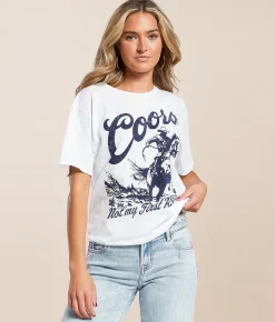 Tops | Changes Coors Not My First Rodeo T-Shirt White