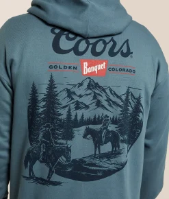 Tops | tee luv Coors Outdoor Cowboy Hooded Sweatshirt Indigo