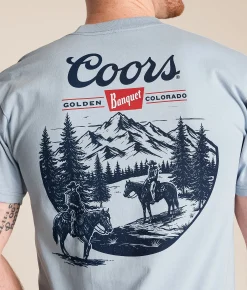 Tops|Graphic T-Shirts | tee luv Coors Outdoor Cowboy T-Shirt Arctic Blue Good Grey