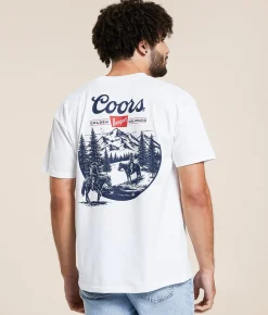 Tops|Graphic T-Shirts | tee luv Coors Outdoor Cowboy T-Shirt White