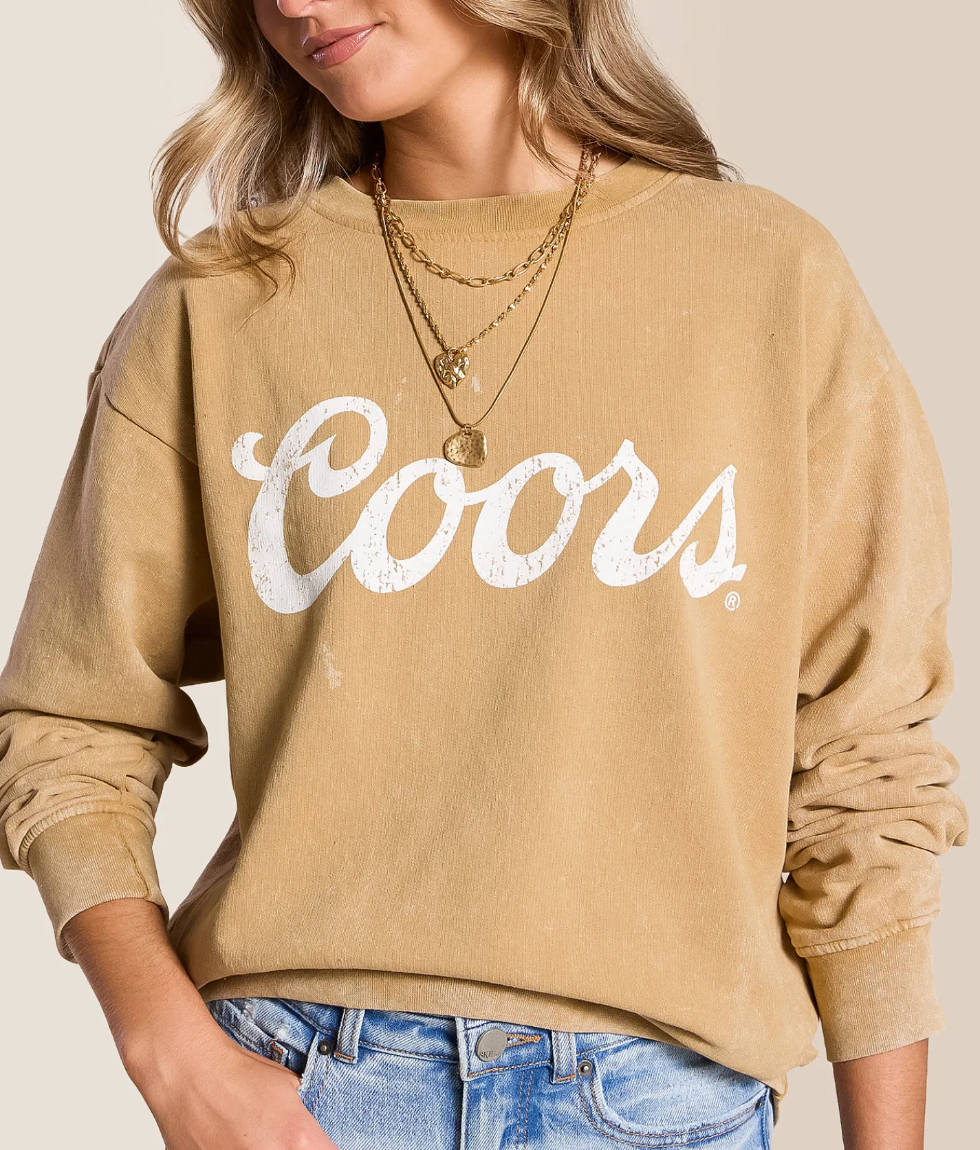 Changes Coors Oversized Pullover Beige Mineral Online