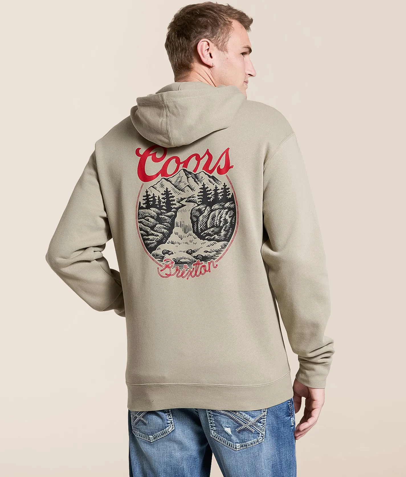 Tops | Brixton Coors Rocky Hooded Sweatshirt Cement