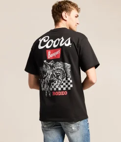 tee luv Coors Rodeo Cowboy T-Shirt Black Sale
