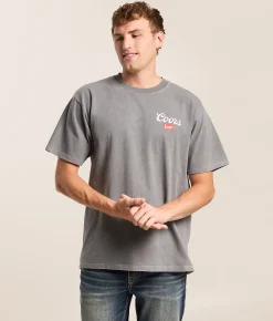 Tops|Graphic T-Shirts | tee luv Coors Rodeo Cowboy T-Shirt Storm Grey Pigment