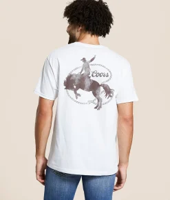 Graphic T-Shirts | tee luv Coors Rodeo Cowboy T-Shirt White