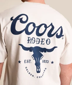 tee luv Coors Rodeo Skull T-Shirt Stone Garment Dye Hot