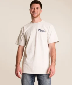 tee luv Coors Rodeo Skull T-Shirt Stone Garment Dye Hot