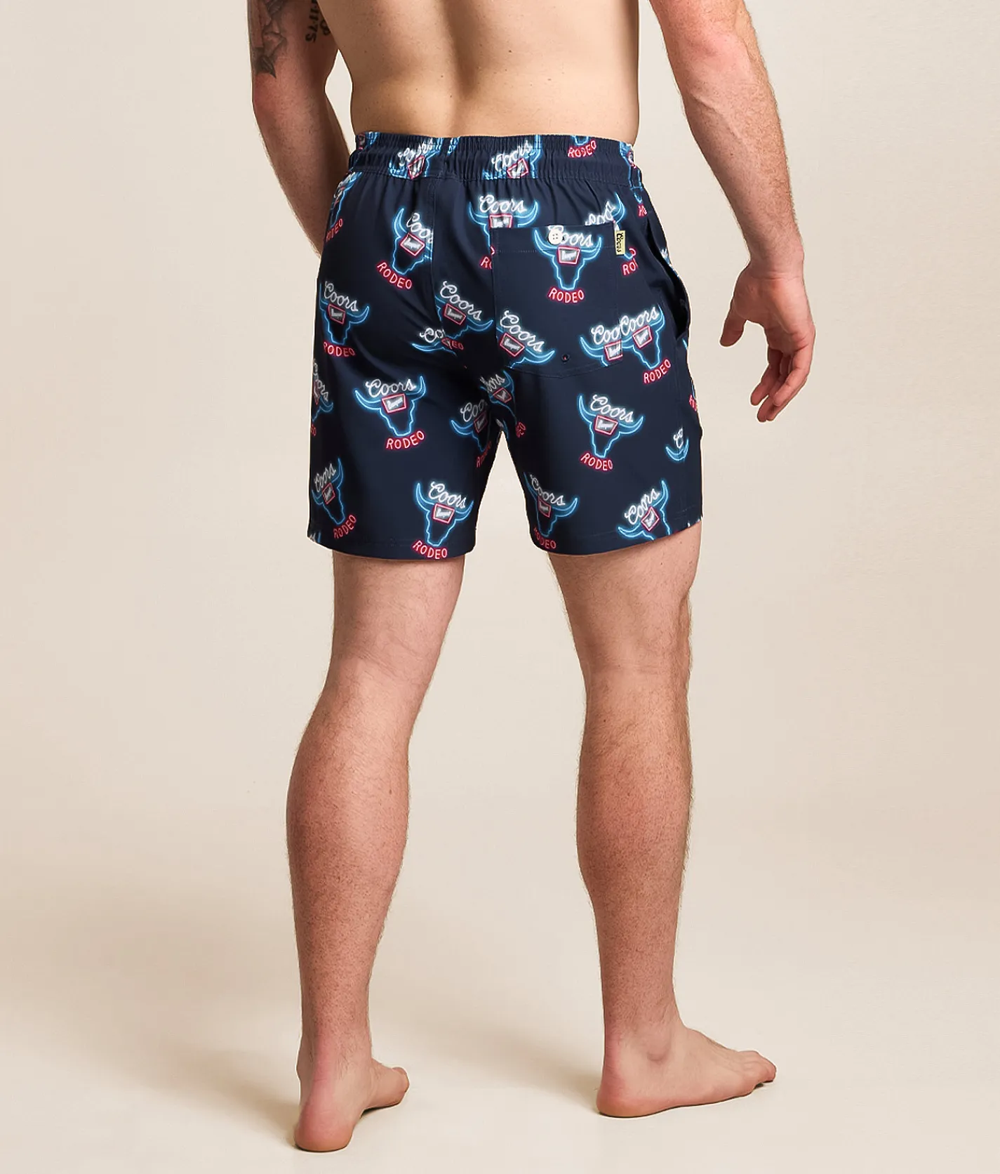 Bottoms|Swimwear | Valor Coors Rodeo Stretch Swim Trunks Navy