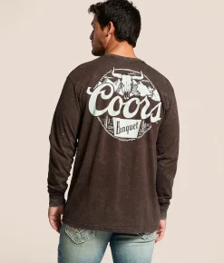 Tops|Graphic T-Shirts | Changes Coors Rope Western T-Shirt Brown Mineral Wash
