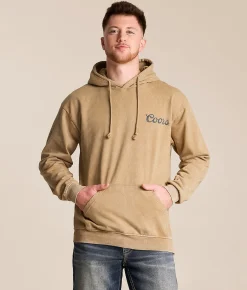 Changes Coors Scene Sideways Hooded Sweatshirt Beige Mineral Wash Online