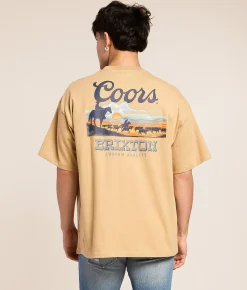 Tops|Graphic T-Shirts | Brixton Coors Sunset T-Shirt Sand