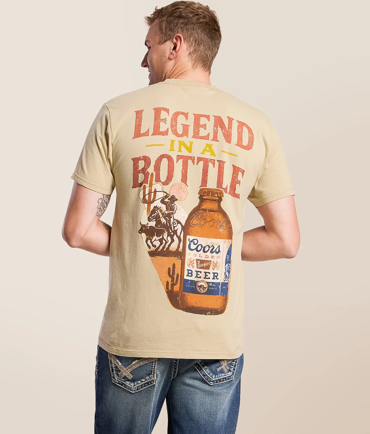 Tops|Graphic T-Shirts | Screen Stars Coors Tradition In A Bottle T-Shirt Sand