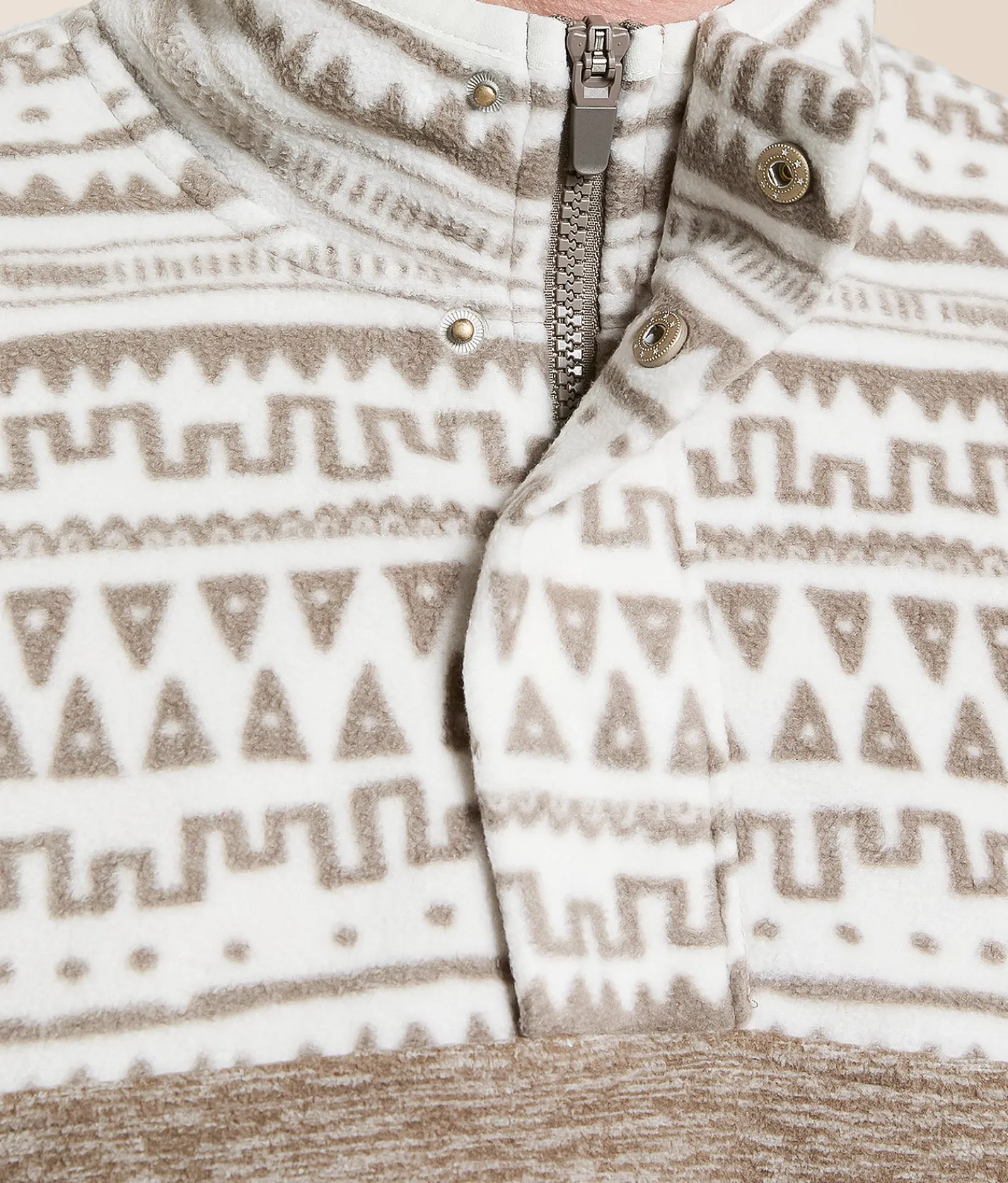 Hurley Cordoba Blocked Fleece Pullover Silver Birch Morel Clearance