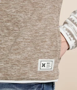 Hurley Cordoba Blocked Fleece Pullover Silver Birch Morel Clearance