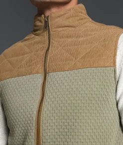 Outpost Makers Corduroy Color Block Vest Olive Tan Online
