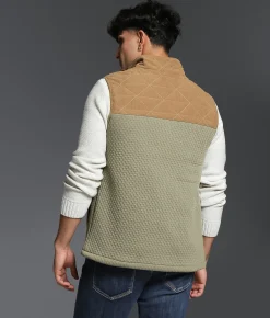 Outpost Makers Corduroy Color Block Vest Olive Tan Online