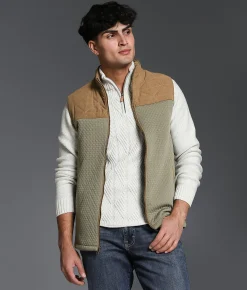 Outpost Makers Corduroy Color Block Vest Olive Tan Online