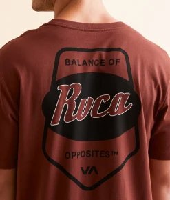 RVCA Corner Shop T-Shirt Red Earth Discount