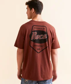 RVCA Corner Shop T-Shirt Red Earth Discount