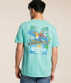 Graphic T-Shirts | JEDCo Corona Parrot Bottle T-Shirt Chalky Mint
