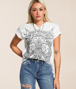 Tops | Affliction Corroded T-Shirt White