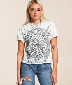 Tops | Affliction Corroded T-Shirt White