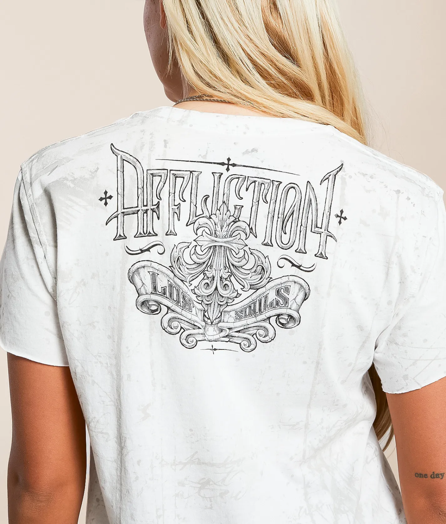 Tops | Affliction Corroded T-Shirt White