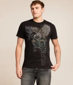 Affliction Cosmic Serpent T-Shirt Black Lava Wash Sale