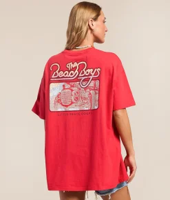 Tops | Life Clothing Co. The Beach Boys Oversized Band T-Shirt Red
