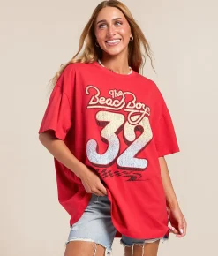 Tops | Life Clothing Co. The Beach Boys Oversized Band T-Shirt Red