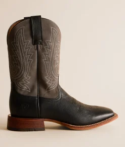 Shoes | Ariat County Roads Leather Cowboy Boot Ns Black Gm Grey Suede