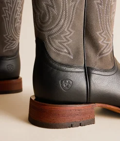 Shoes | Ariat County Roads Leather Cowboy Boot Ns Black Gm Grey Suede