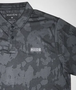 Maven Co-op Course Performance Polo Black Jaquard