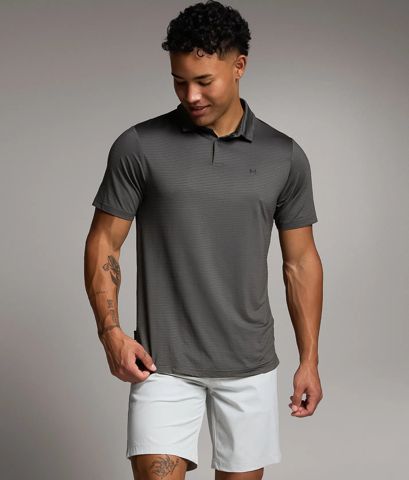 Maven Co-op Course Striped Performance Polo Dark Shadow Discount