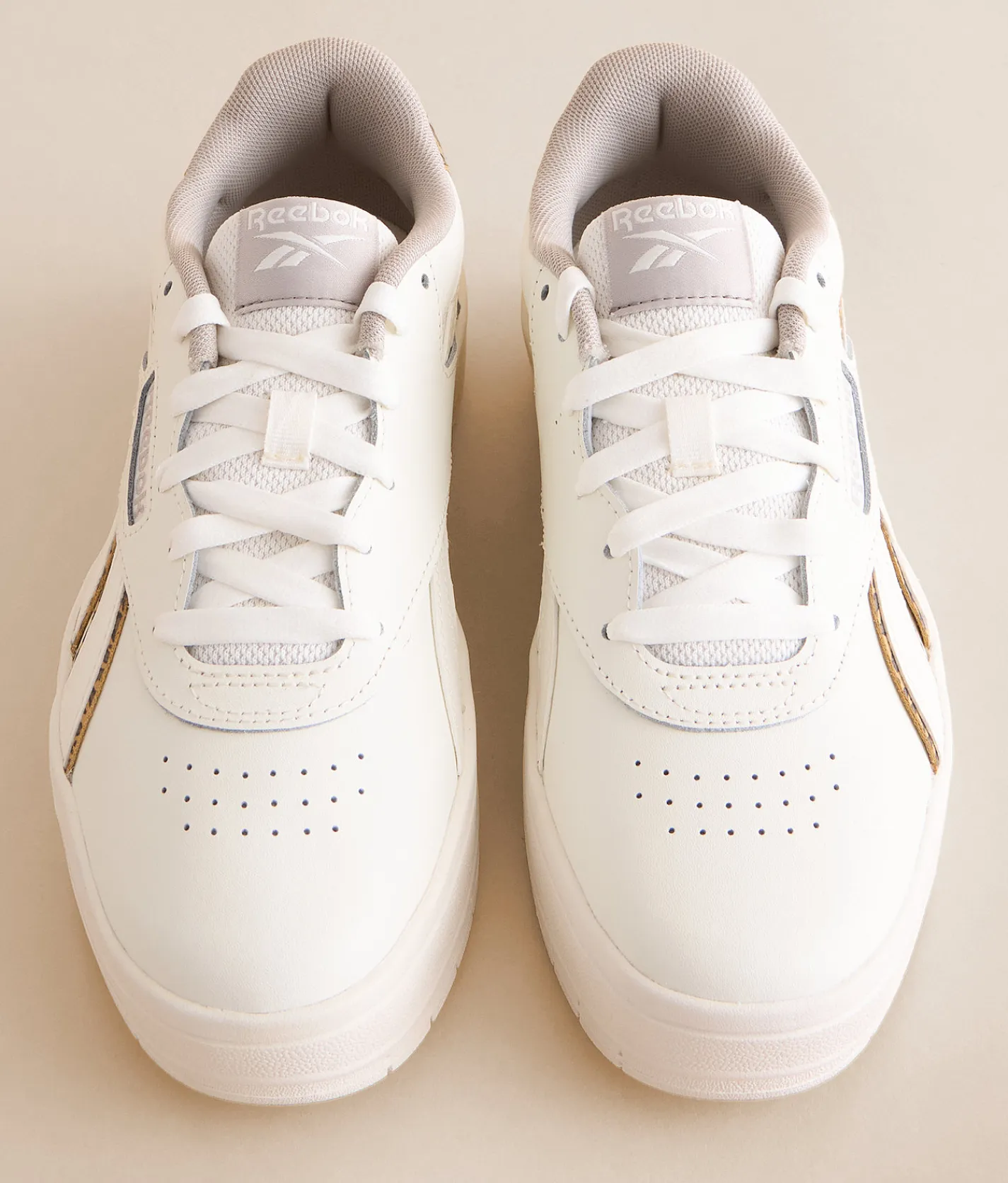Reebok® Court Advance Surge Leather Sneaker Chalk Chalk Brown New