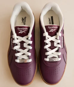 Reebok® Court Advance Surge Leather Sneaker Black Cherry Gum Chalk Outlet