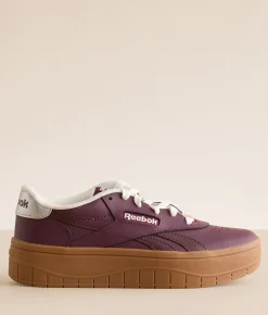 Reebok® Court Advance Surge Leather Sneaker Black Cherry Gum Chalk Outlet
