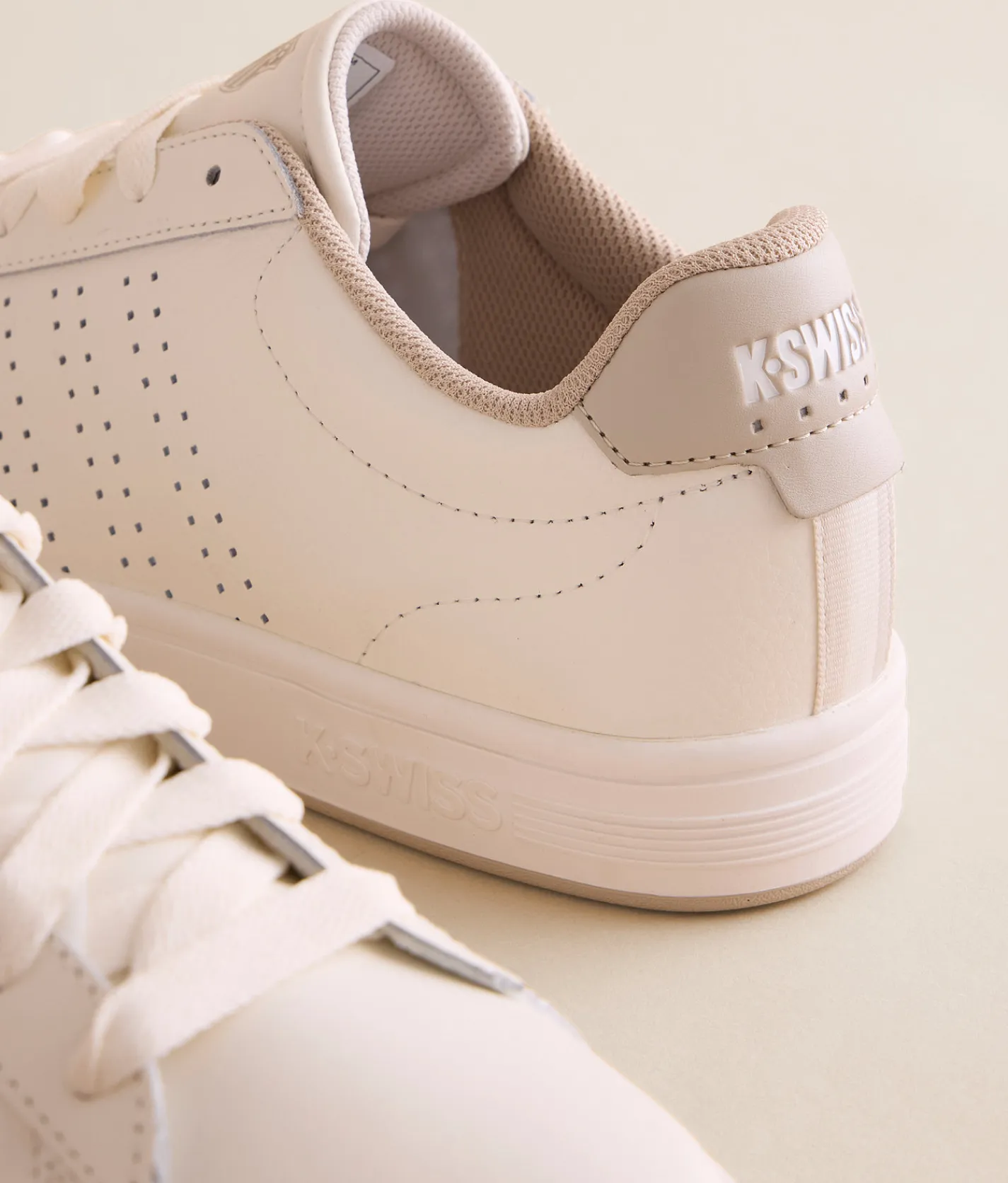 K-Swiss Court Base II Leather Sneaker Snow Wht Lght Gry Peyote Best