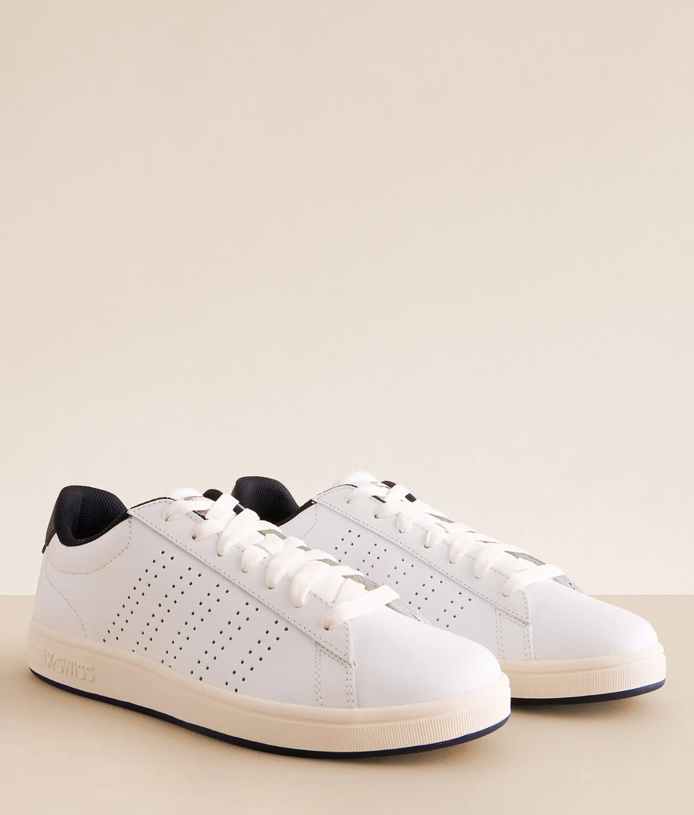 Shoes | K-Swiss Court Base II Leather Sneaker Bright White Natural Blac