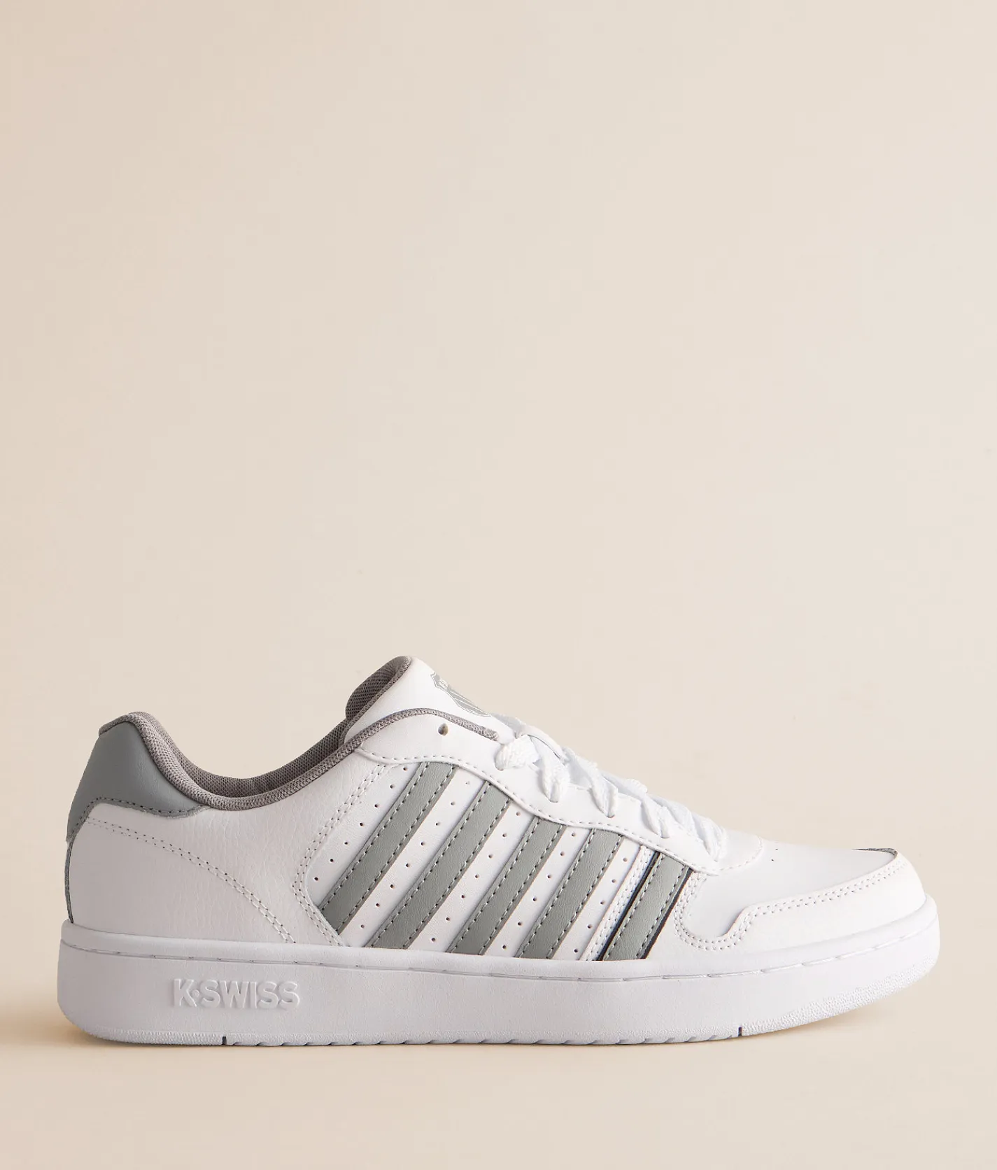K-Swiss Court Palisades Leather Sneaker White Ultimate Gray Outlet
