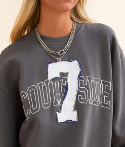 DH Apparel Courtside 7 Oversized Pullover Charcoal Discount