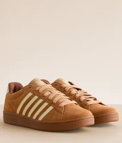 K-Swiss Court Tiebreak II Leather Sneaker Indian Tan Creme Brulee G Online