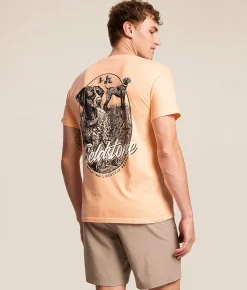 Tops|Graphic T-Shirts | Fieldstone Covey Rise T-Shirt Neon Cantaloupe