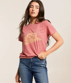 Tops | Wrangler® Cowboy Hat T-Shirt Mauvewood Heather
