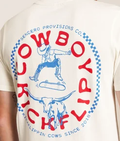 Tops|Graphic T-Shirts | Sendero Provisions Co. Cowboy Kickflip T-Shirt Vintage White