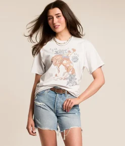 Tops | Ariat Cowboy Rose Oversized T-Shirt Steel Heather