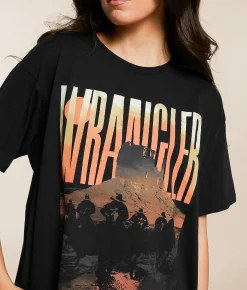 Tops | Wrangler® Cowboys Oversized T-Shirt Black Beauty