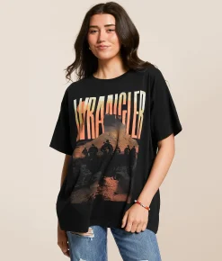 Tops | Wrangler® Cowboys Oversized T-Shirt Black Beauty